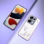 KADEM Phone Case For Xiaomi Redmi Note 13 Pro 4G / Note 14S 4G / Poco M6 Pro 4G , Flower Rhinestone Decor TPU Cover