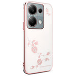 KADEM Phone Case For Xiaomi Redmi Note 13 Pro 4G / Note 14S 4G / Poco M6 Pro 4G , Flower Rhinestone Decor TPU Cover