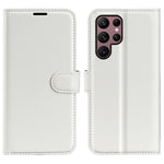 Samsung Galaxy S23 Ultra-mobilcover i PU-læder med litchitekstur, fuld beskyttelse, flipdesign, stativ og tegnebogsfunktion