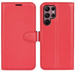 Samsung Galaxy S23 Ultra-mobilcover i PU-læder med litchitekstur, fuld beskyttelse, flipdesign, stativ og tegnebogsfunktion