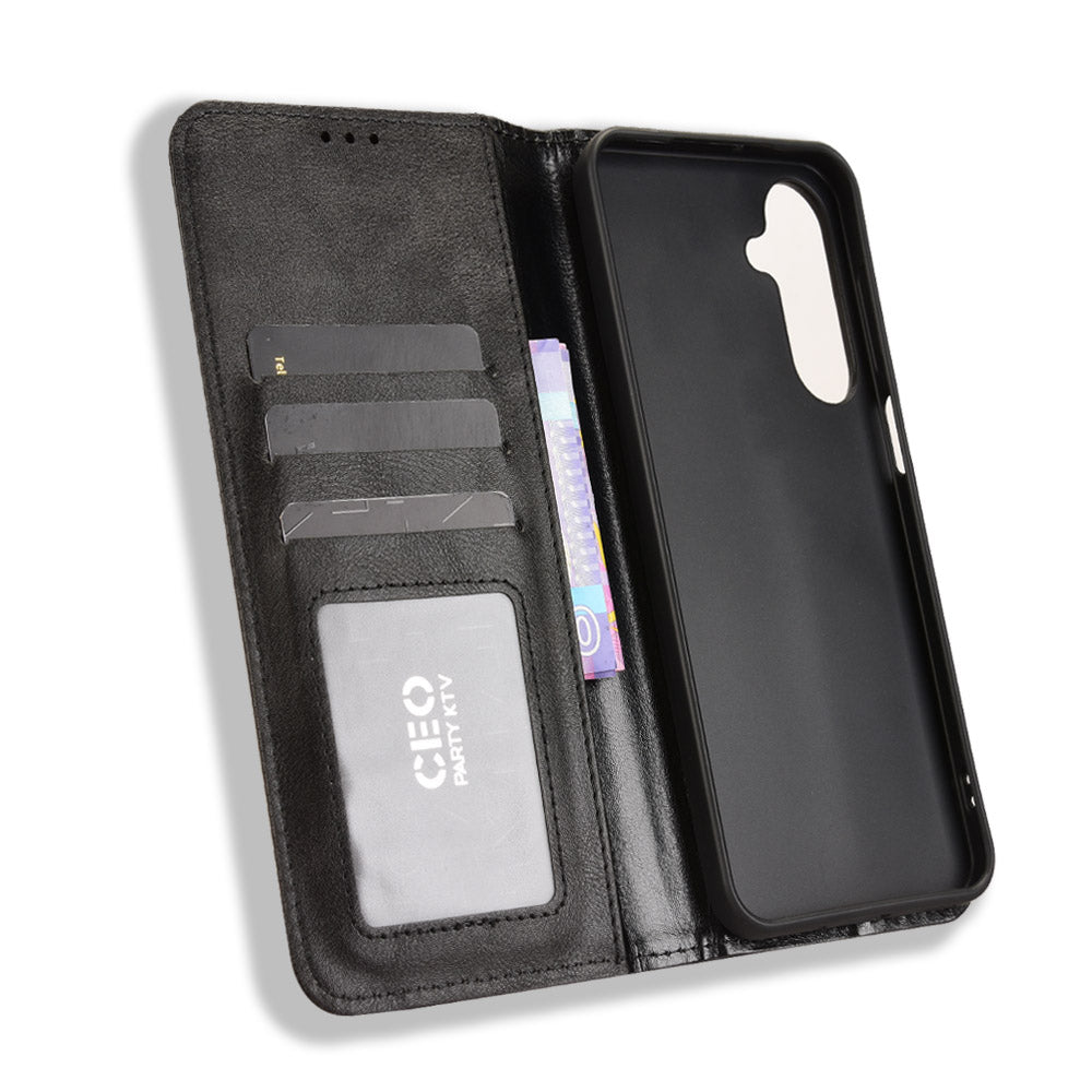 For Samsung Galaxy M36 5G Leather Case Wallet Stand Retro Texture Phone Cover