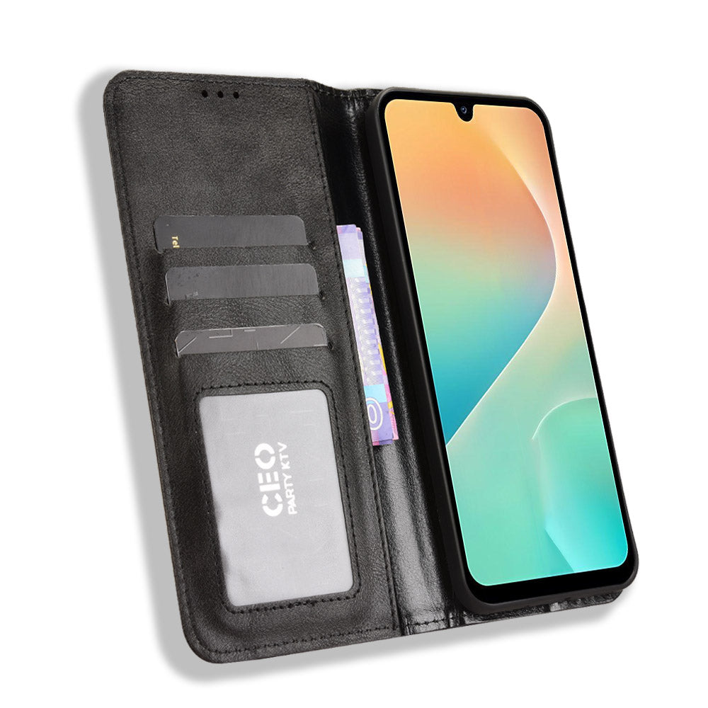 For Samsung Galaxy M36 5G Leather Case Wallet Stand Retro Texture Phone Cover