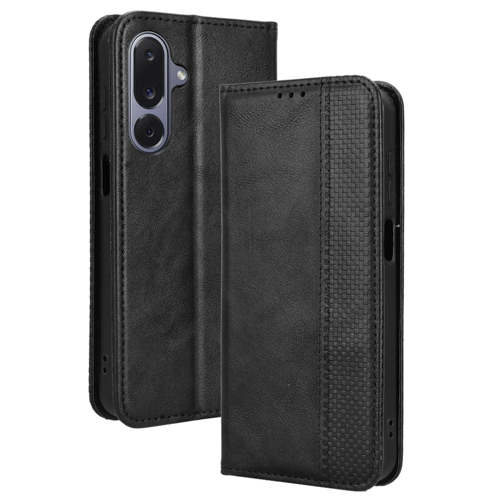 For Samsung Galaxy M36 5G Leather Case Wallet Stand Retro Texture Phone Cover