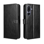 For Samsung Galaxy M36 5G PU Leather Case with Strap Crazy Horse Texture Phone Wallet Cover
