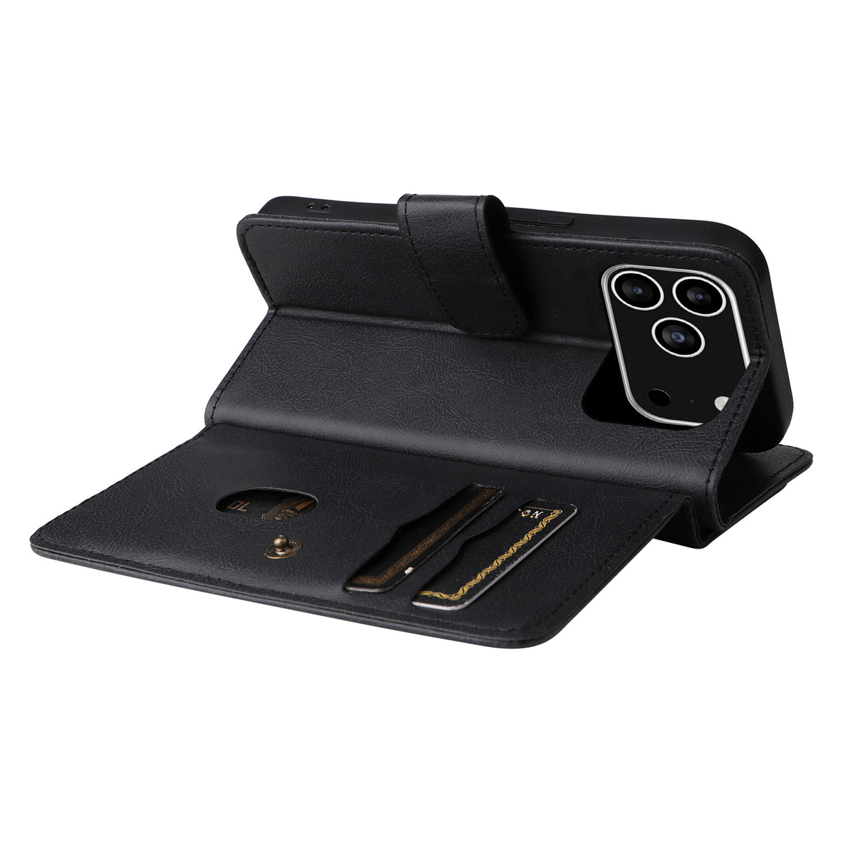 Til iPhone 18 Pro Max / 17 Pro Max Lædercover med 10 Kortlommer Telefoncover Stativ
