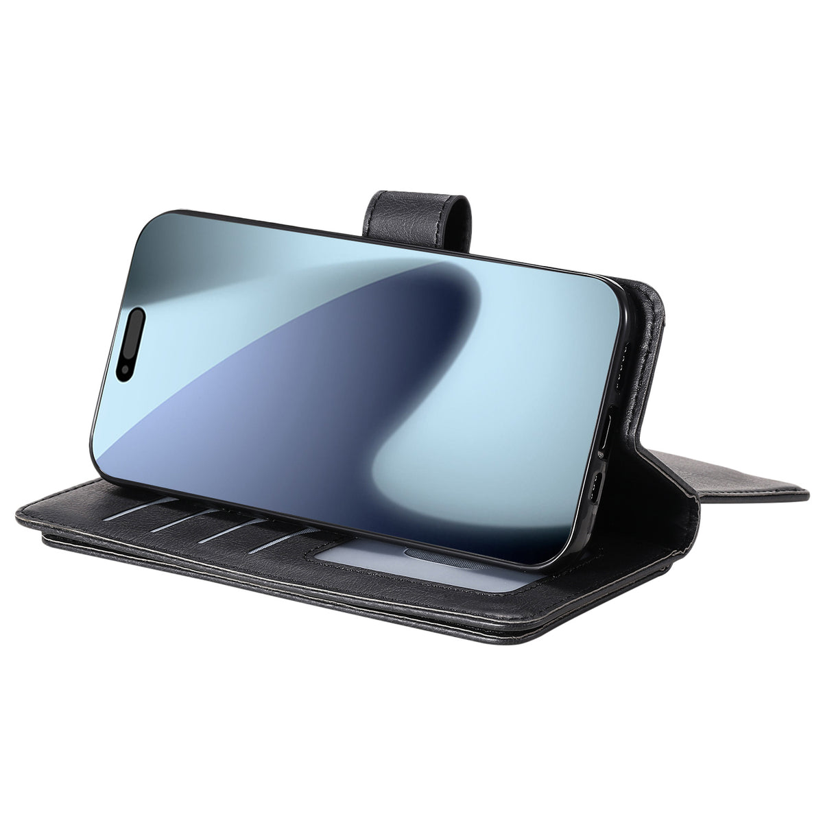 Til iPhone 18 Pro Max / 17 Pro Max Lædercover med 10 Kortlommer Telefoncover Stativ