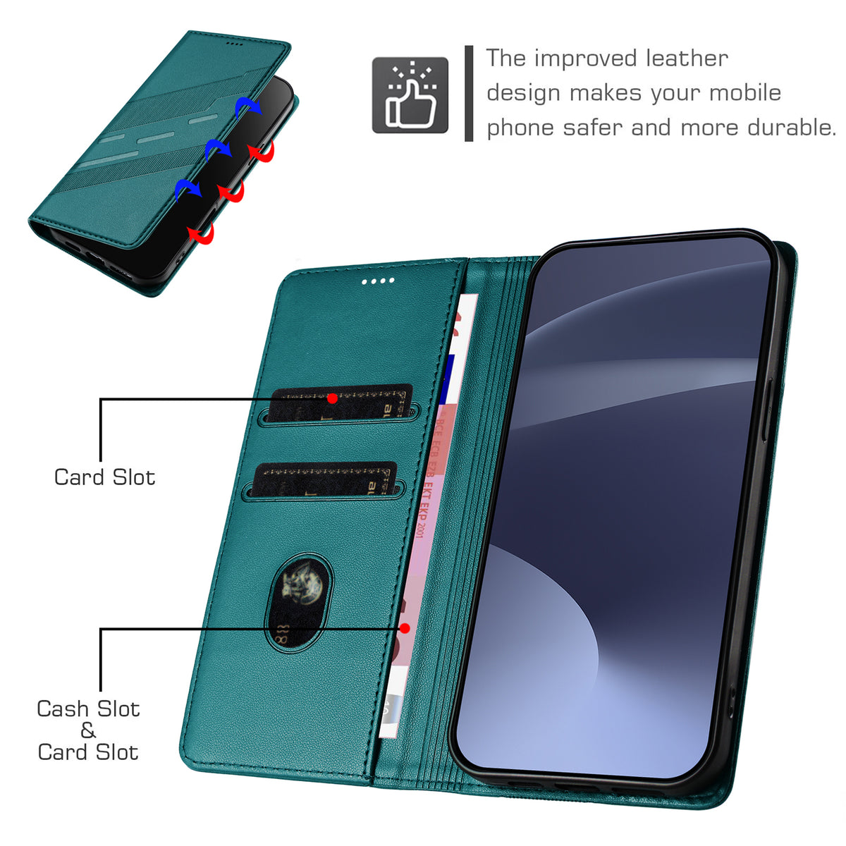 OnePlus 13T 5G mobilskal Punk Style Präglat Plånboksfodral Läderfodral