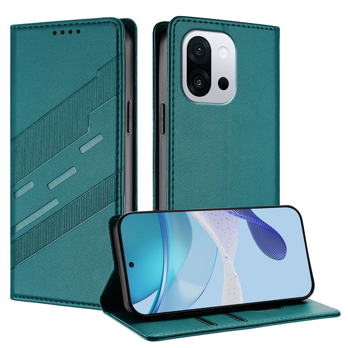 OnePlus 13T 5G mobilskal Punk Style Präglat Plånboksfodral Läderfodral