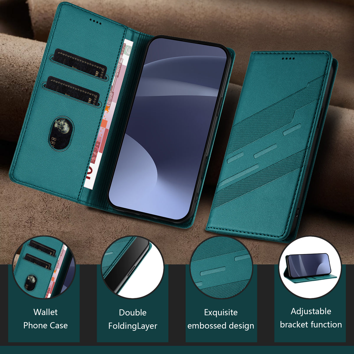 OnePlus 13T 5G mobilskal Punk Style Präglat Plånboksfodral Läderfodral