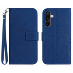 Til Samsung Galaxy M36 5G Etui Solsikkeaftryk Læderpung Telefoncover med Håndrem