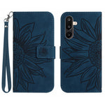 Til Samsung Galaxy M36 5G Etui Solsikkeaftryk Læderpung Telefoncover med Håndrem