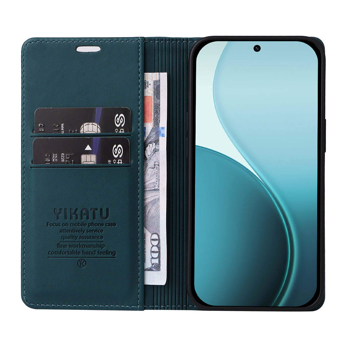 YIKATU För Oppo Reno14 Pro 5G (Kina) / Oppo Reno14 Pro 5G (Global) mobilskal Magnetisk Stängning PU Läder Mobilskal