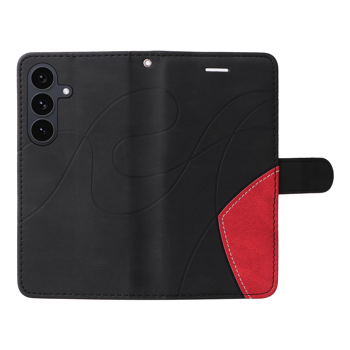 For Samsung Galaxy S25 FE Leather Phone Case Stand Wallet with Bi-colour Splicing Design