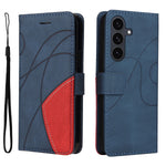 For Samsung Galaxy S25 FE Leather Phone Case Stand Wallet with Bi-colour Splicing Design