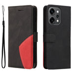 Oppo Reno14 Pro 5G (Kina) / Oppo Reno14 Pro 5G (Global) Läderfodral för mobil, stativ, plånbok med tvåfärgad skarvningsdesign