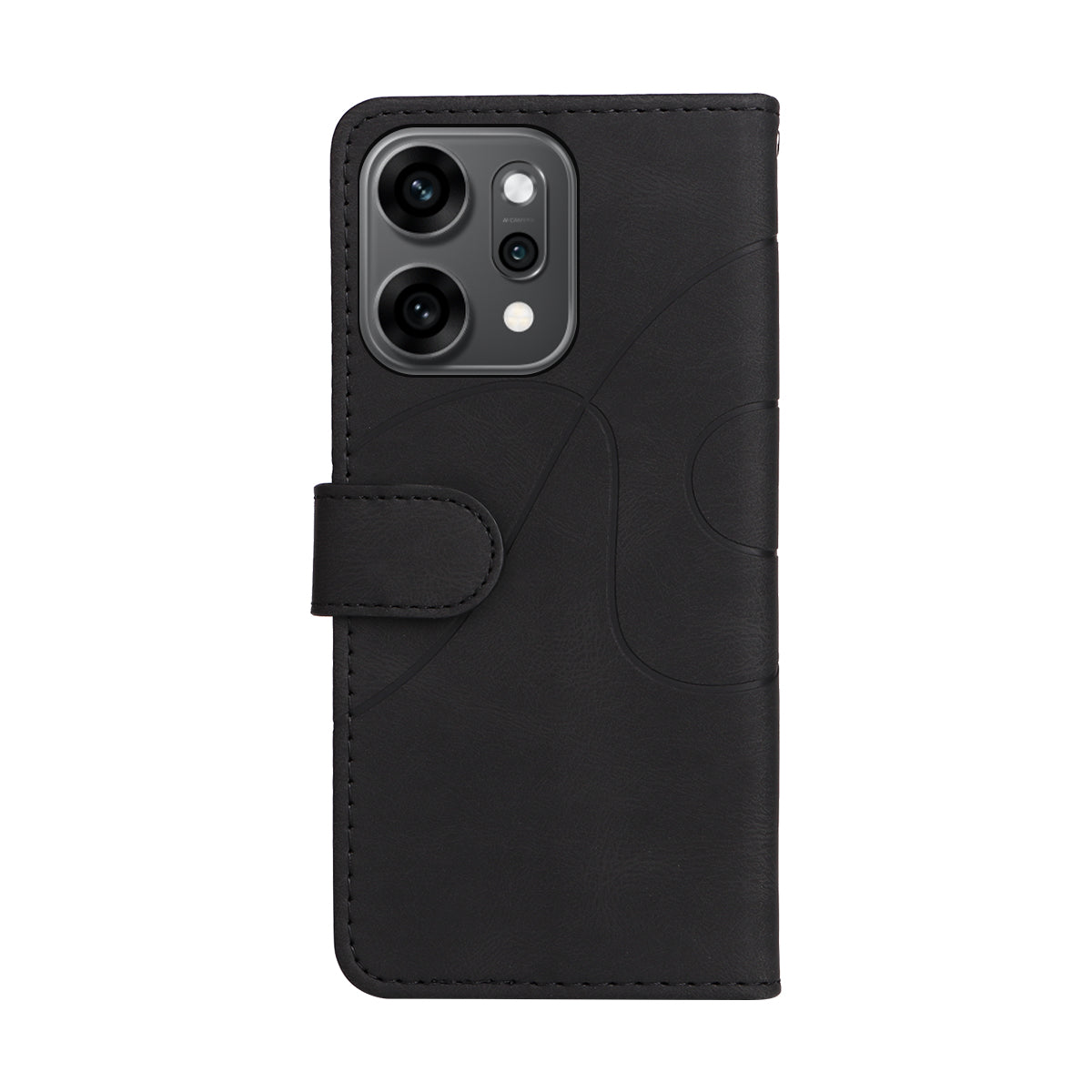 Oppo Reno14 Pro 5G (Kina) / Oppo Reno14 Pro 5G (Global) Läderfodral för mobil, stativ, plånbok med tvåfärgad skarvningsdesign