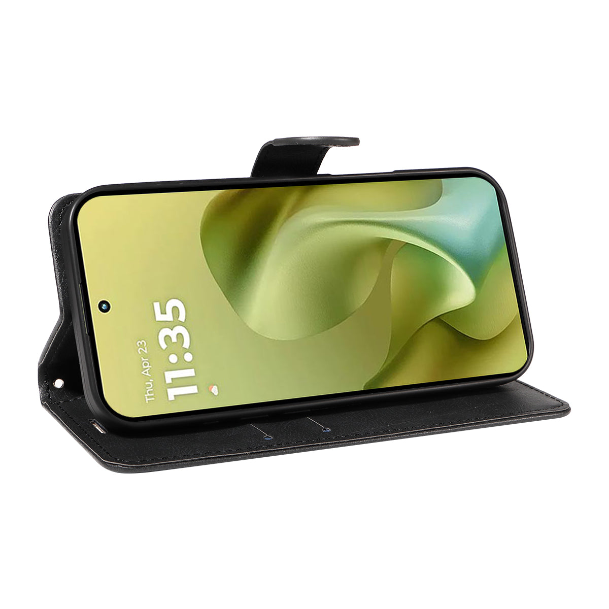 For Motorola Moto G86 5G / G86 Power 5G Leather Wallet Case with Strap Solid Color Phone Stand Cover