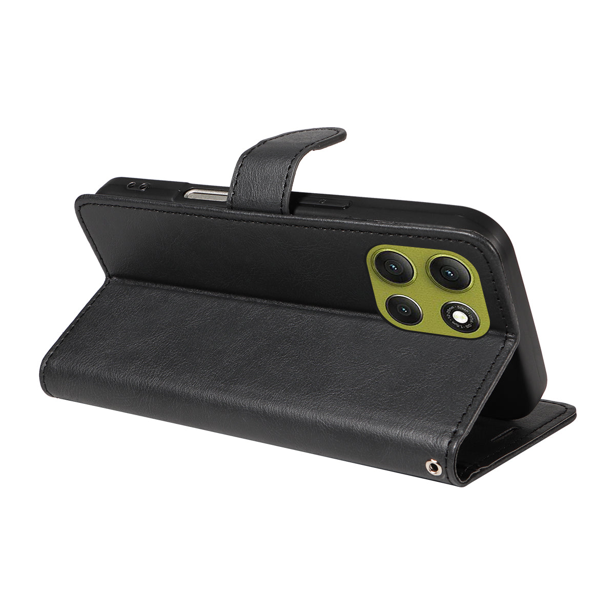 For Motorola Moto G86 5G / G86 Power 5G Leather Wallet Case with Strap Solid Color Phone Stand Cover