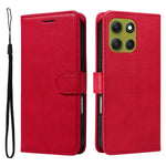 For Motorola Moto G86 5G / G86 Power 5G Leather Wallet Case with Strap Solid Color Phone Stand Cover