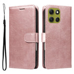 For Motorola Moto G86 5G / G86 Power 5G Leather Wallet Case with Strap Solid Color Phone Stand Cover