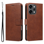 For Oppo Reno14 Pro 5G (China) / Oppo Reno14 Pro 5G (Global) Leather Wallet Case with Strap Solid Color Phone Stand Cover