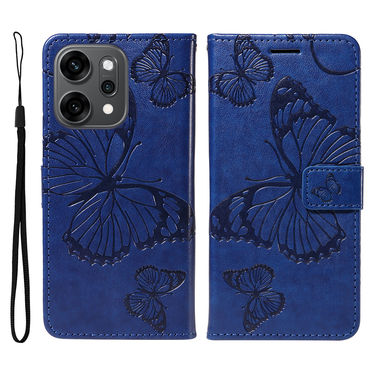 For Oppo Reno14 Pro 5G (China) / Oppo Reno14 Pro 5G (Global) Wallet Case Floral Butterfly Imprinted Leather Phone Cover Stand