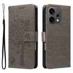 For Oppo Reno14 5G (China) / Oppo Reno14 F 5G / Oppo Reno14 5G (Global) Phone Case with Stand Cat Tree Pattern Leather Wallet Mobile Cover
