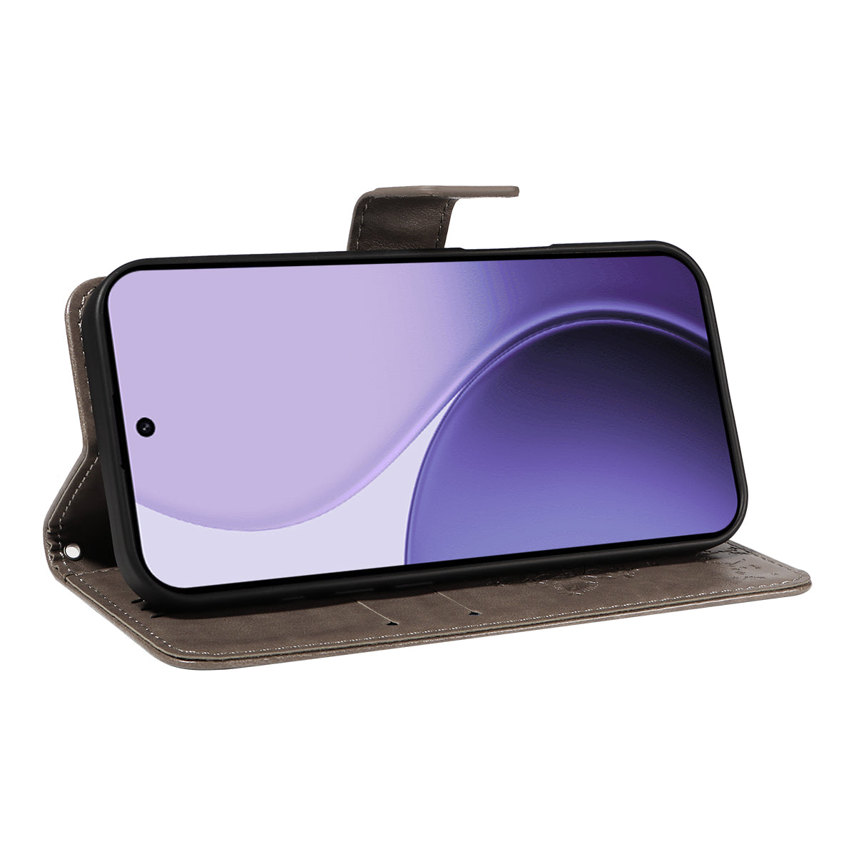 For Oppo Reno14 5G (China) / Oppo Reno14 F 5G / Oppo Reno14 5G (Global) Phone Case with Stand Cat Tree Pattern Leather Wallet Mobile Cover