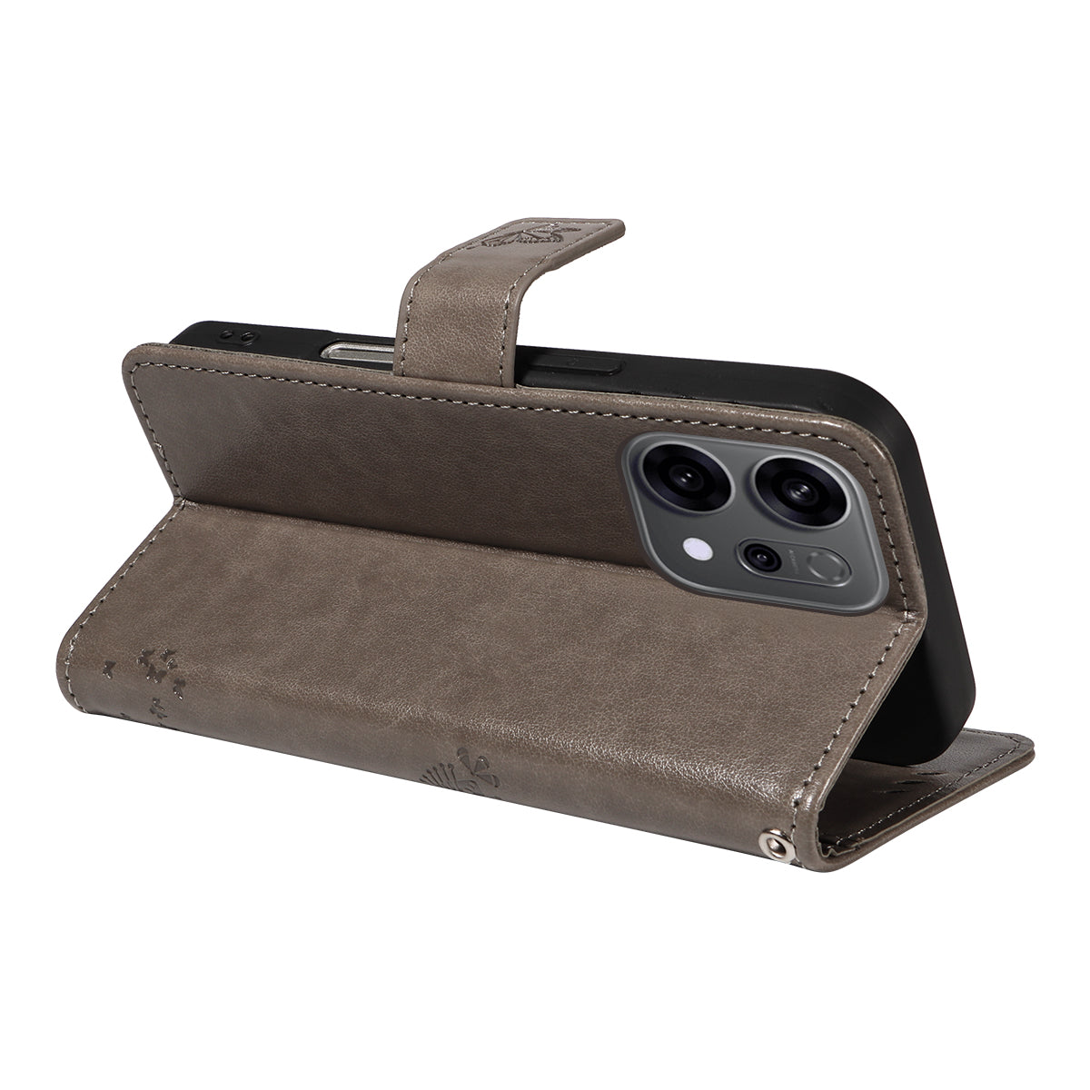 For Oppo Reno14 5G (China) / Oppo Reno14 F 5G / Oppo Reno14 5G (Global) Phone Case with Stand Cat Tree Pattern Leather Wallet Mobile Cover