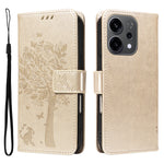 For Oppo Reno14 5G (China) / Oppo Reno14 F 5G / Oppo Reno14 5G (Global) Phone Case with Stand Cat Tree Pattern Leather Wallet Mobile Cover