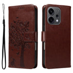 For Oppo Reno14 5G (China) / Oppo Reno14 F 5G / Oppo Reno14 5G (Global) Phone Case with Stand Cat Tree Pattern Leather Wallet Mobile Cover