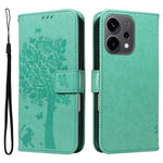 For Oppo Reno14 5G (China) / Oppo Reno14 F 5G / Oppo Reno14 5G (Global) Phone Case with Stand Cat Tree Pattern Leather Wallet Mobile Cover