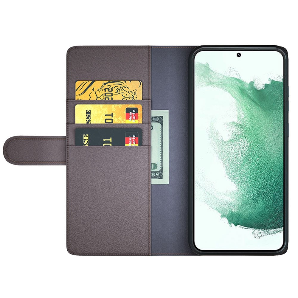 For Samsung Galaxy S23+ Case Genuine Split Leather Phone Cover with Wallet Stand