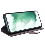 For Samsung Galaxy S23+ Case Genuine Split Leather Phone Cover with Wallet Stand