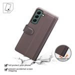 For Samsung Galaxy S23+ Case Genuine Split Leather Phone Cover with Wallet Stand