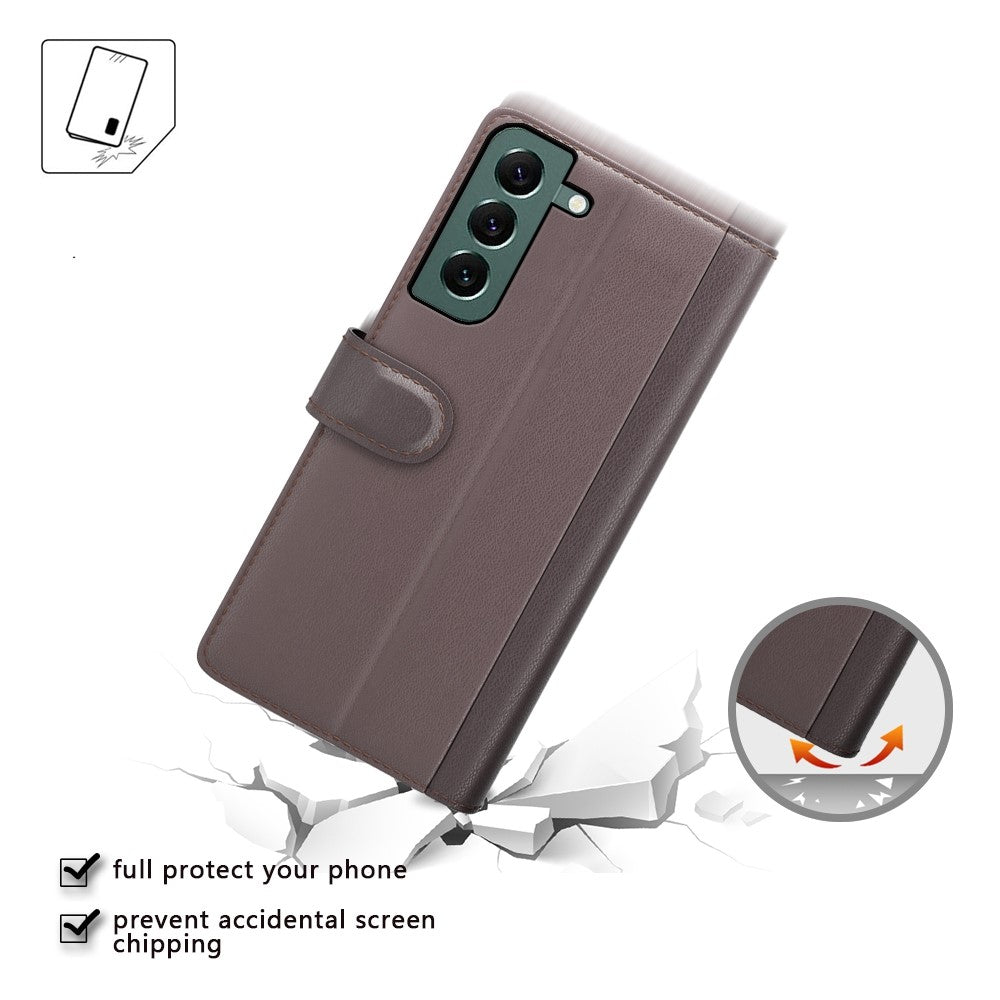 For Samsung Galaxy S23+ Case Genuine Split Leather Phone Cover with Wallet Stand