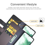 For Samsung Galaxy S23+ Case Genuine Split Leather Phone Cover with Wallet Stand