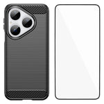 WANLONFENG För Huawei Pura 80 Skal med Skärmfilm LS-serien Stort Linshål Borstad Textur TPU mobilskal
