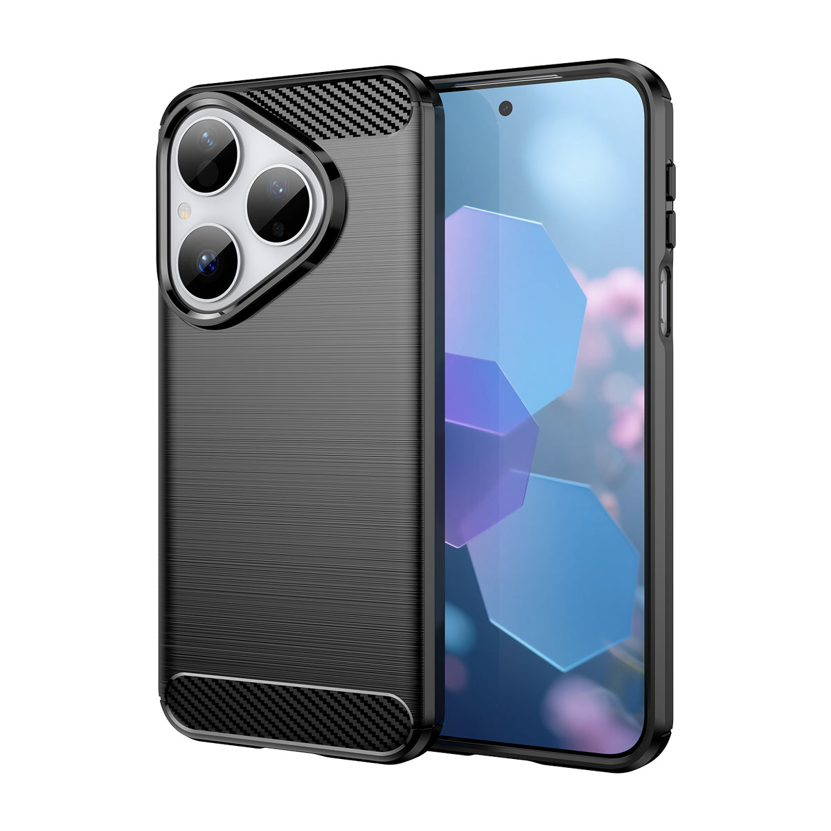WANLONFENG För Huawei Pura 80 Skal med Skärmfilm LS-serien Stort Linshål Borstad Textur TPU mobilskal