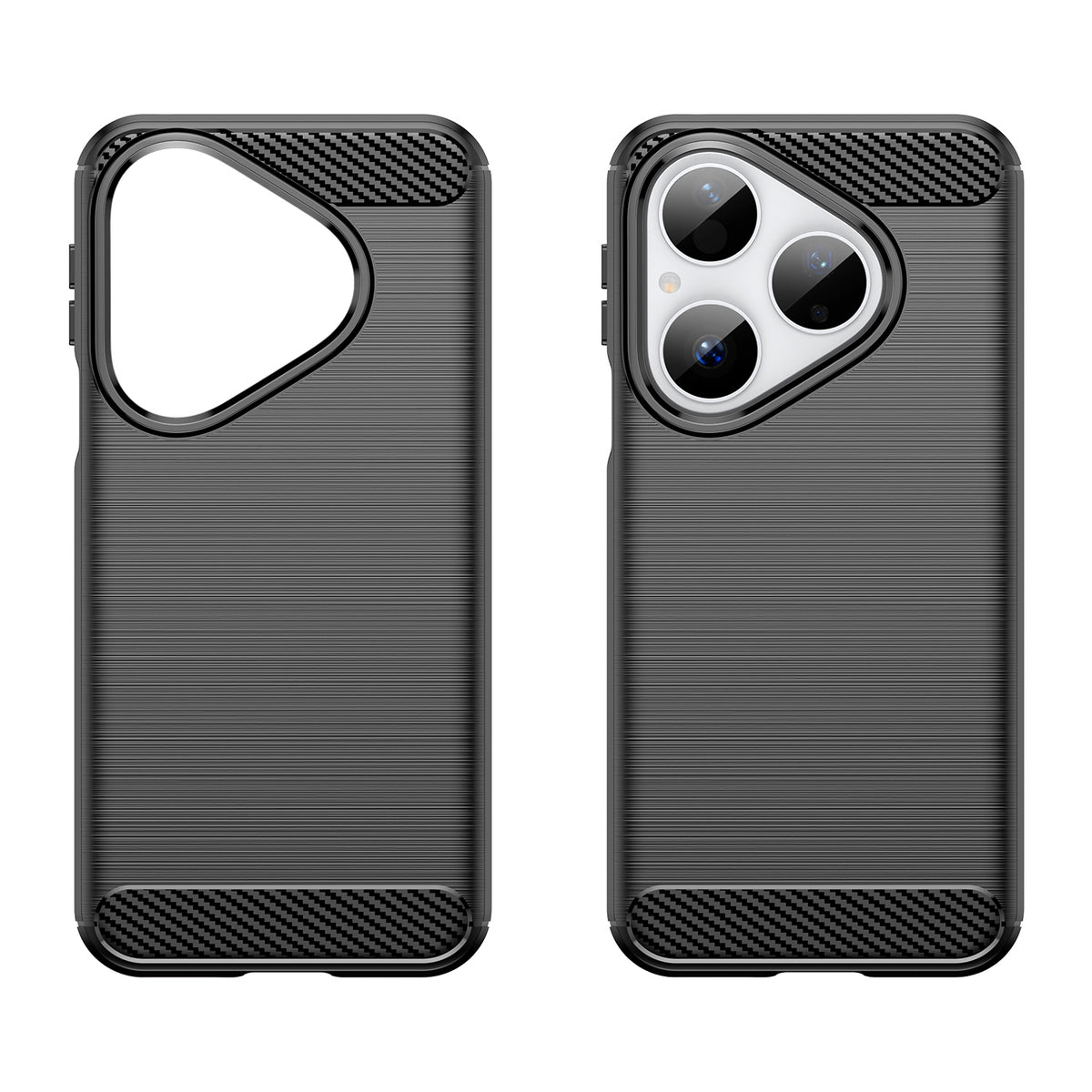 WANLONFENG För Huawei Pura 80 Skal med Skärmfilm LS-serien Stort Linshål Borstad Textur TPU mobilskal