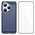 WANLONFENG För Huawei Pura 80 Skal med Skärmfilm LS-serien Stort Linshål Borstad Textur TPU mobilskal