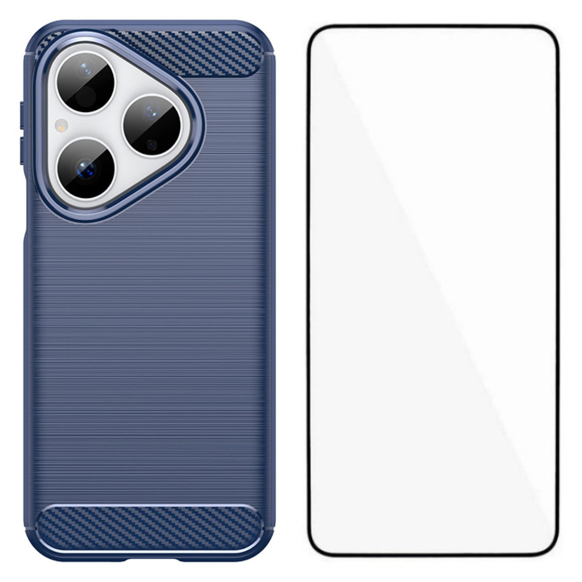 WANLONFENG För Huawei Pura 80 Skal med Skärmfilm LS-serien Stort Linshål Borstad Textur TPU mobilskal