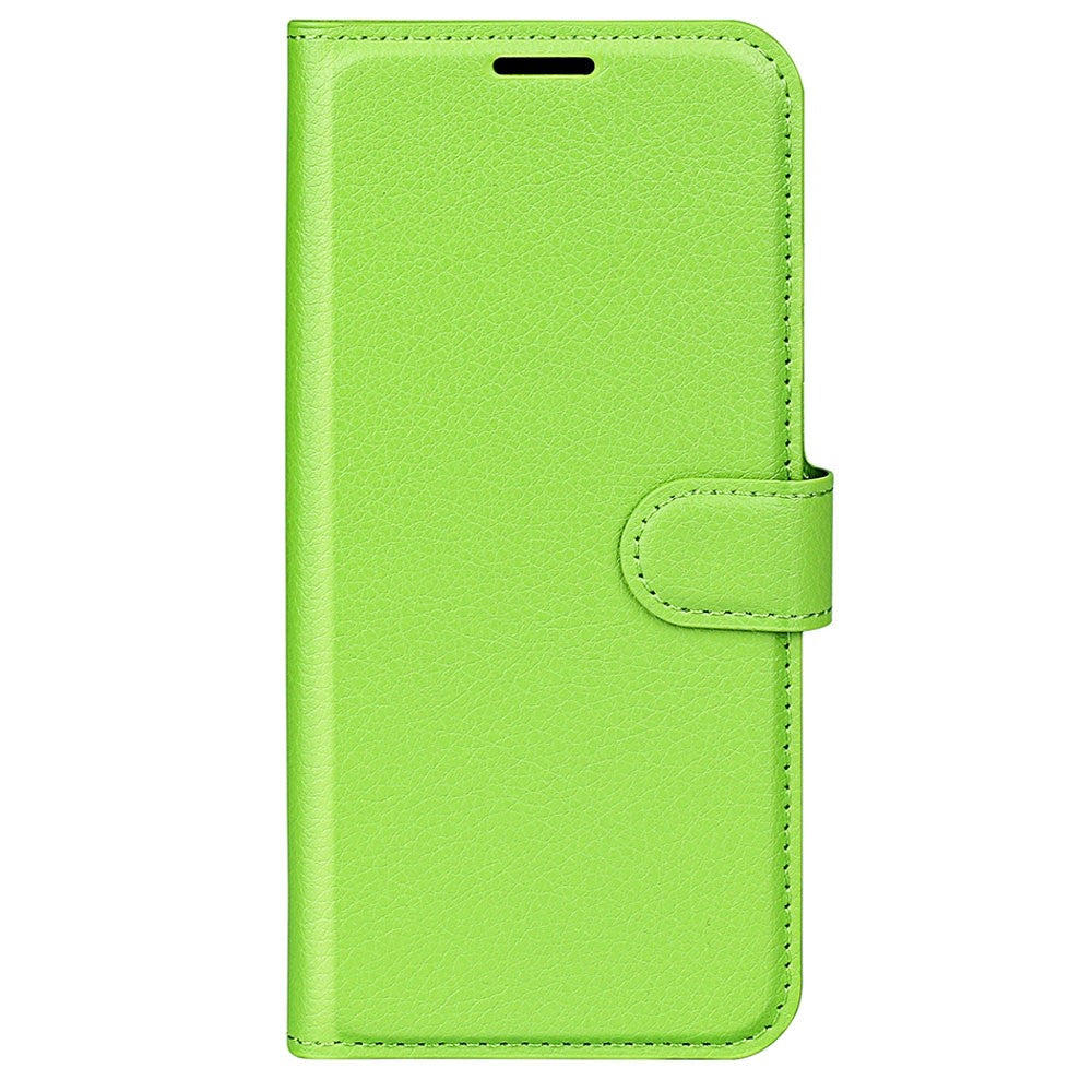 Samsung Galaxy S23+ Fullt Skyddande Fodral Flip Stativ Plånbok Reptålig Litchi Textur PU Läder mobilskal