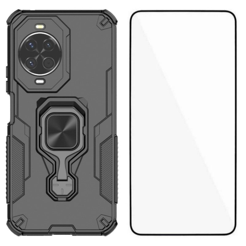 WANLONFENG For Huawei nova 14 5G Phone Case  PC TPU Back Cover Kickstand with Tempered Glass
