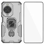 WANLONFENG For Huawei nova 14 5G Phone Case  PC TPU Back Cover Kickstand with Tempered Glass