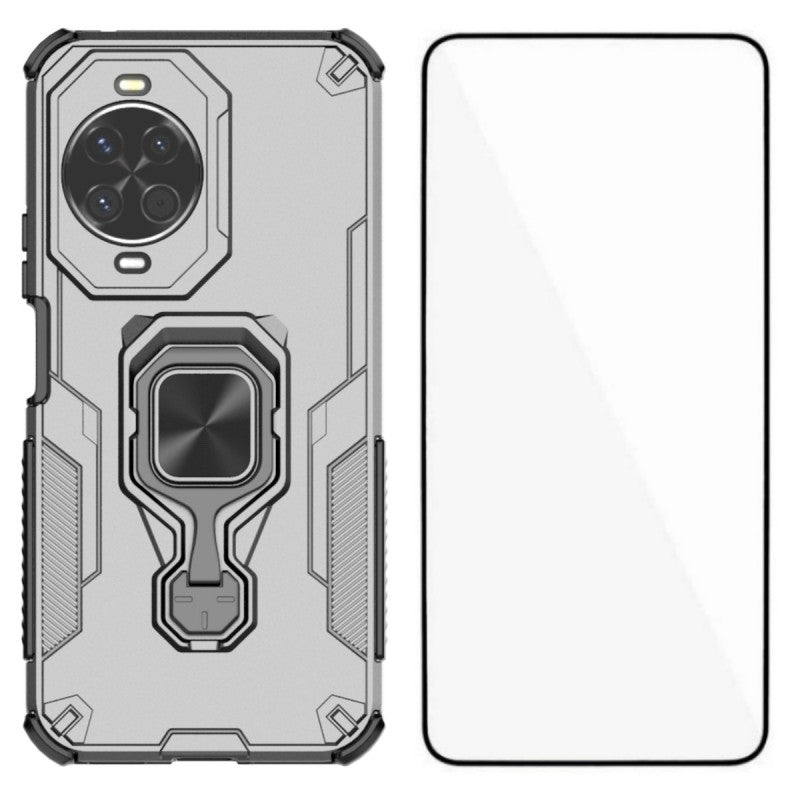 WANLONFENG For Huawei nova 14 5G Phone Case  PC TPU Back Cover Kickstand with Tempered Glass