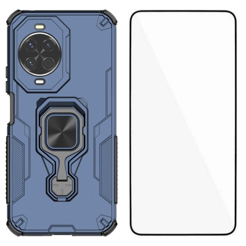 WANLONFENG For Huawei nova 14 5G Phone Case  PC TPU Back Cover Kickstand with Tempered Glass