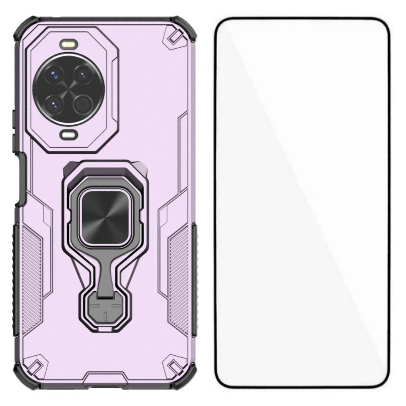 WANLONFENG For Huawei nova 14 5G Phone Case  PC TPU Back Cover Kickstand with Tempered Glass