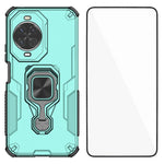 WANLONFENG For Huawei nova 14 5G Phone Case  PC TPU Back Cover Kickstand with Tempered Glass