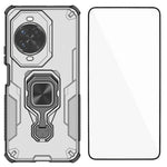WANLONFENG For Huawei nova 14 Pro 5G Phone Case  PC TPU Back Cover Kickstand with Tempered Glass